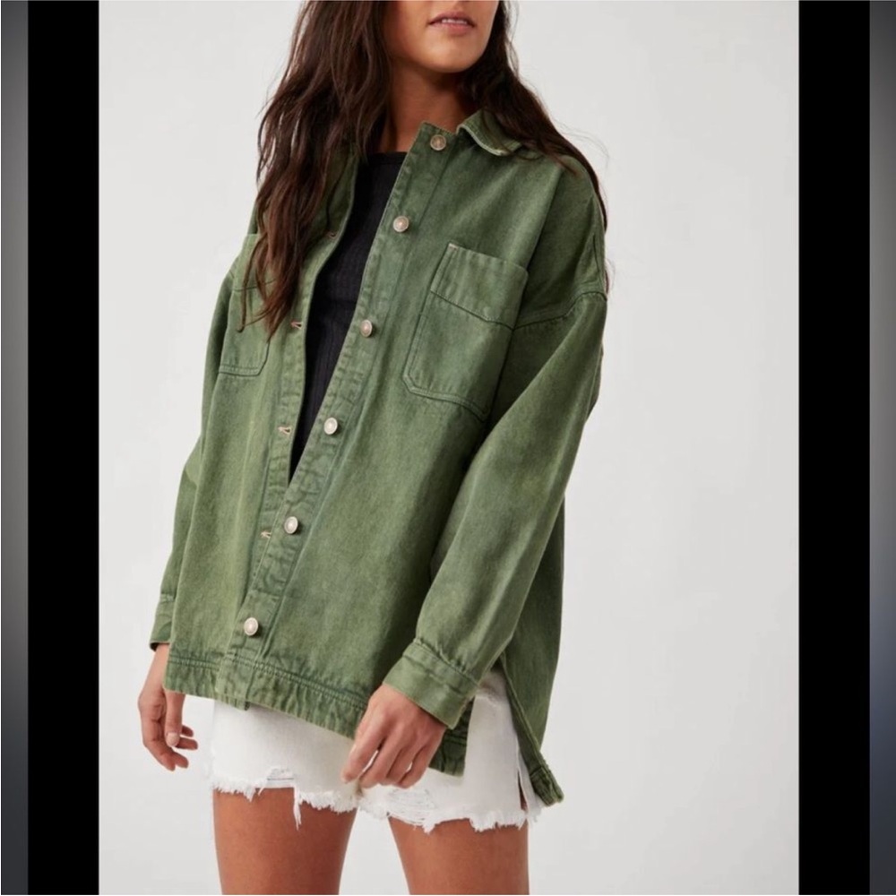 NWT sz L Free People We the Free Madison City Twill Jacket in Adventurer